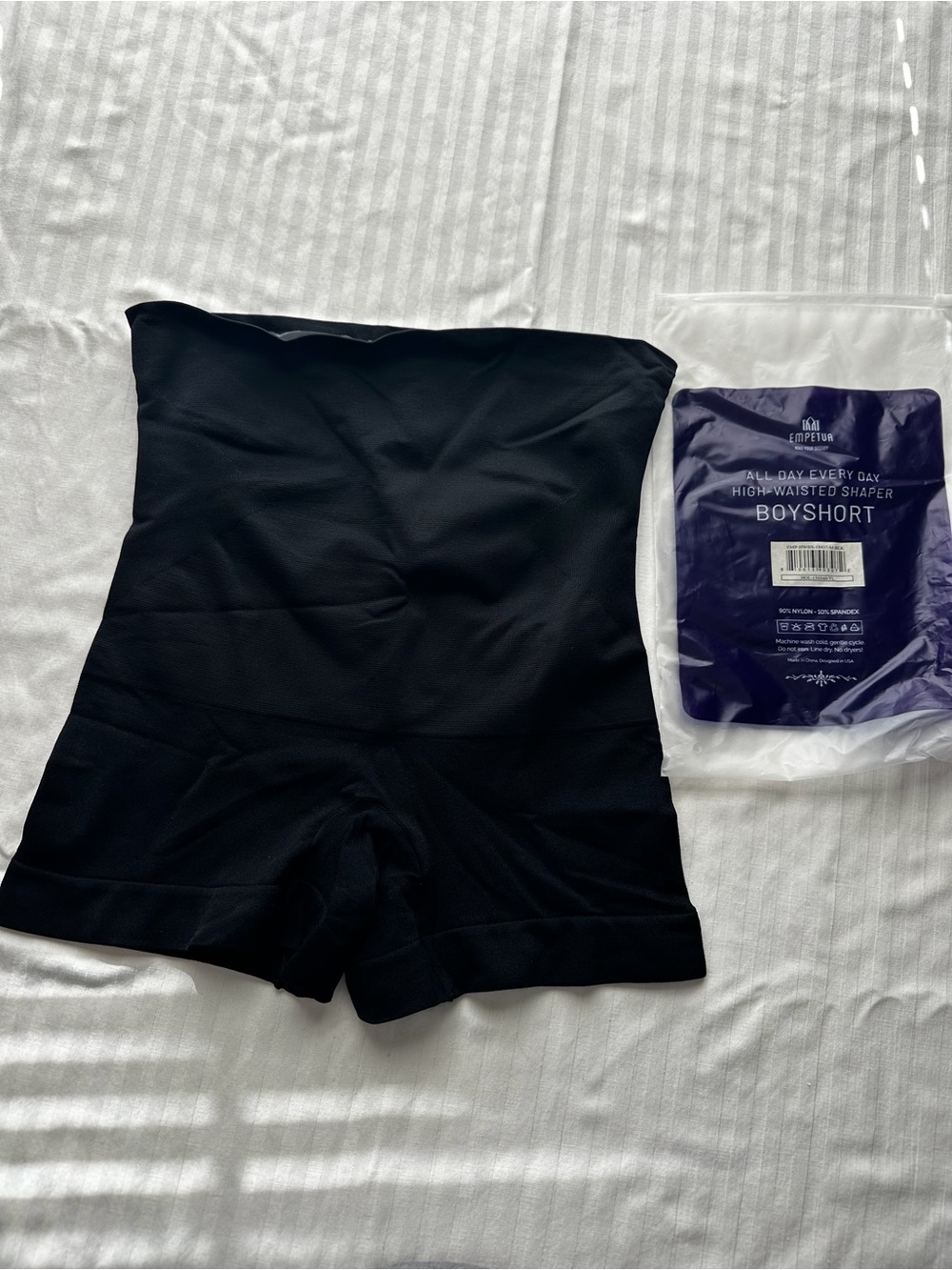 Empetua Shapermint All Day Every Day High Waisted Shaper Boyshort Black Medium
